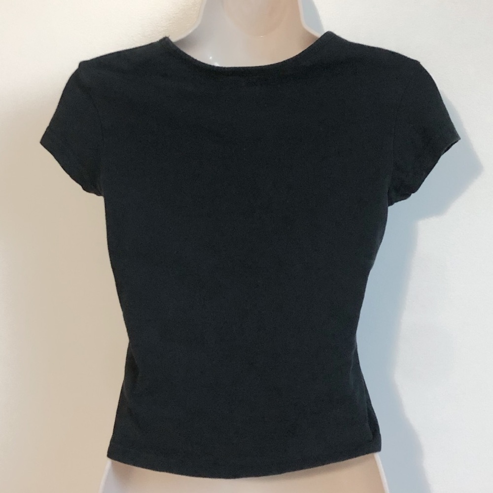 Express cotton cap sleeve black crop top xs - Picture 3 of 9